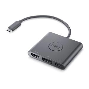 DBQAUANBC070 DELL Adapter USB-C to HDMI/DP with Power Pass-Through - Adapter - 24 pin USB-C male to HDMI, DisplayPort, USB-C (power only) female - 18 cm - 4K support, power pass-through - for Chromebook 3110, 3110 2-in-1, Latitude 74XX, Precision 35XX, 55XX, XPS 15 95XX