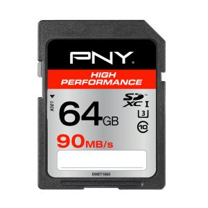 SD64GHIGPER90-EF PNY SDXC 64GB High Performance 90MB/s (while stocks last)