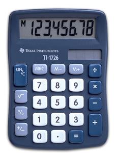 TI 1726 TEXAS INSTRUMENTS Texas Instruments TI-1726 calculator Pocket Basic Blue                                                                                                