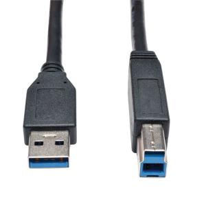 Tripp Lite Series USB 3.2 Gen 1 SuperSpeed Device Cable (A to B M/M) Black, 15 ft. (4.57 m) - USB cable - USB Type B (M) to USB Type A (M) - USB 3.0 - 4.57 m - black thumbnail
