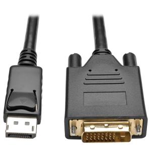 P581-006-V2 EATON CORPORATION Eaton Tripp Lite Series DisplayPort 1.2 to DVI Active Adapter Cable (DP with Latches to DVI-D Dual Link M/M), 6 ft. (1.8 m) - Display cable - dual link - DisplayPort (M) to DVI-D (M) - 1.83 m - active, latched - black