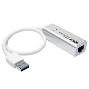 U336-000-GB-AL EATON CORPORATION USB 3.0 SuperSpeed to Gigabit Ethernet NIC Network Adapter RJ45 10/100/1000 Aluminum White - Network adapter - USB 3.0 - Gigabit Ethernet - silver