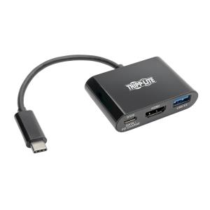 U444-06N-H4UB-C EATON CORPORATION USB C to HDMI Adapter w/USB-A Hub and PD Charging - USB 3.1, Thunderbolt 3 Compatible, 4K x 2K @ 30 Hz, Black USB Type C, USB-C - Docking station - USB-C 3.1 / Thunderbolt 3 - HDMI