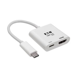U444-06N-H4K6WC EATON CORPORATION TRIPP LITE USB 3.1 Gen 1 USB-C Adapter, 4K @ 60Hz - HDMI with PD Charging, Thunderbolt 3 Compatible, White