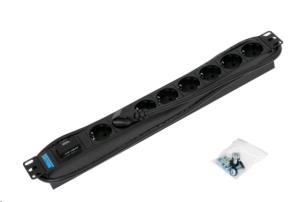 EU Product - RAB-PD-X08-A1 - Stromverteiler Rack - einbaufhig - Ausgangsanschlsse 8 - 1U - Power Strip - 0.48 m thumbnail