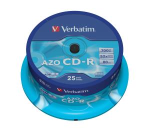 CD-R AZO 700MB 52X CRYSTAL SURFACE 25 PK SPINDLE thumbnail