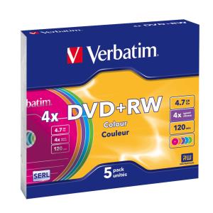 DVD+RW SERL 4.7GB 4X COLOUR SURFACE (5 PACK) thumbnail
