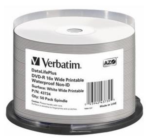 DVD-R AZO 4.7GB 16X DL+ WIDE GLOSSY WATERPROOF PRINTABLE SUR thumbnail
