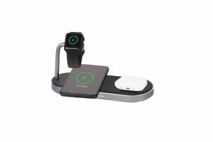 49557 VERBATIM WCS-03 Aluminium 3-in-1 Qi MFi Dual Wireless + Apple Watch C