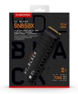 EU Product - WD SSD M.2 (2280) 2TB Black SN850X w/ Heatsink PCIe 4.0/NVMe (Di) thumbnail