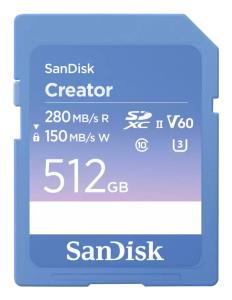 Creator - Flash memory card - 512 GB - Video Class V60 / UHS-II U3 / Class10 - SDXC UHS-II thumbnail
