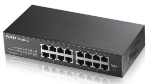 GS1100-16-EU0103F ZYXEL GS1100-16 - Unmanaged - Gigabit Ethernet (10/100/1000) - Rack mounting - Wall mountable