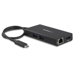 USB-C Multiport Adapter, USB-C Travel Docking Station with 4K HDMI, 60W Power Delivery Pass-Through, Ethernet (GbE), 2x USB-A 3.0 Hub, Portable Mini USB Type-C Dock for Laptop - Portable USB-C Dock (DKT30CHPD) - Adapter - TAA Compliant - USB-C male to RJ- thumbnail