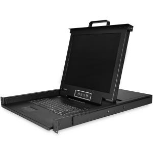 8 Port Rackmount KVM Console with 6ft Cables, Integrated KVM Switch with 17
