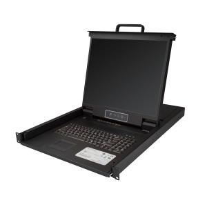 8 Port Rackmount KVM Console with 6ft Cables, Integrated KVM Switch with 19