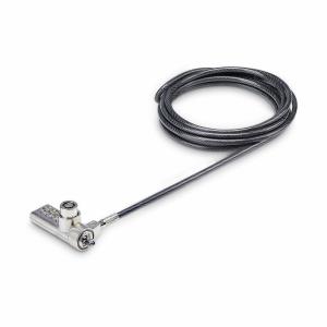 10-Pack Dual-Access Laptop Lock, 6.5ft (2m) Keyed Alike and Combination Security Cable Lock for K-Slot Devices, Computer Anti-Theft Steel Cable - Security cable lock - black & silver - 2 m (pack of 10) thumbnail