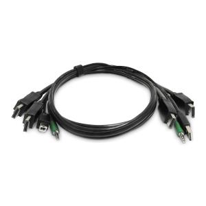 - Keyboard / video / mouse (KVM) cable - TAA Compliant - USB Type A, 3.5mm audio jack, DisplayPort (M) to USB Type B, 3.5mm audio jack, DisplayPort (M) - 1.8 m thumbnail