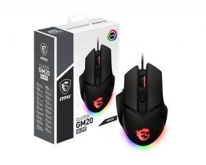 S12-0400D00-C54 MSI Clutch GM20 Elite Gaming Maus, Black, USB