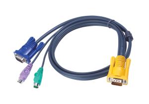 2L-5202P ATEN PS/2 KVM Cable 1,8m - 1.8 m - PS/2 - PS/2 - VGA - Black - HDB-15 + 2 x PS/2