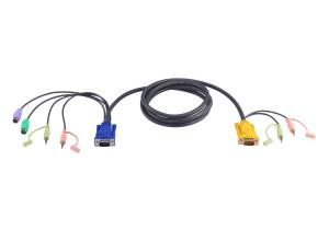 2L-5303P ATEN PS/2 KVM Cable 3m - 3 m - PS/2 - PS/2 - VGA - Black - HDB-15 - 2 x PS/2 - 2 x 3.5mm