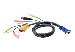 2L-5302U ATEN USB KVM Cable 1,8m - 1.8 m - VGA - Black - HDB-15 - USB A - 2 x 3.5mm - SPHD-15 - 2 x 3.5mm - Male
