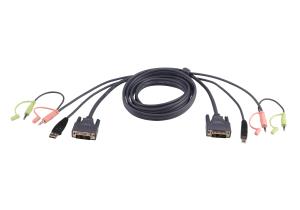 2L-7D02U ATEN DVI-D USB KVM Cable 1,8m - 1.8 m - DVI-D - Black - DVI-D - USB A - 2 x 3.5mm - DVI-D - USB B - 2 x 3.5mm - Male