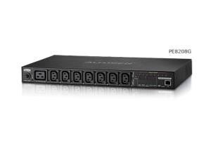 PE8208G eco PDU - Power distribution unit (rack-mountable) - AC 100-240 V - 3840 Watt - Ethernet 10/100 - input: IEC 60320 C20 - output connectors: 8 - 1U thumbnail