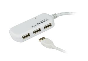 UE2120H ATEN 4-Port USB 2.0 Extender Hub 60m - USB 2.0 - USB 2.0 - 480 Mbit/s - White - Plastic - 12 m