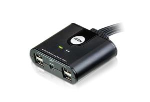 US424 ATEN 4-Port USB 2.0 Peripheral Sharing Device - Black