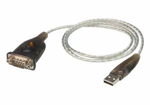UC232A1-AT ATEN USB 2.0 to RS-232 Adapter (100cm) - Black - Metallic - 1 m - USB Type-A - DB-9 - Male - Male