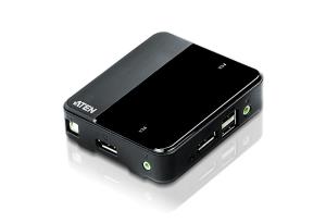 CS782DP-AT ATEN 2-Port USB 4K DisplayPort 1.2 KVM Switch (KVM cables included) - 4096 x 2160 pixels - 4K Ultra HD - 2.18 W - Black
