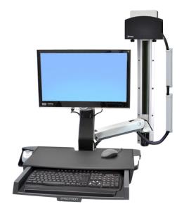 45-272-026 ERGOTRON Styleview Sit-stand Combo System With Worksurface And Small Cpu Holder (polished Aluminum)          