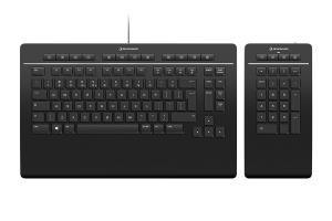 3DX-700092 3DCONNEXION Keyboard Pro with Numpad - Full-size (100%) - USB + RF Wireless + Bluetooth - Scissor key switch - QWERTY - Black
