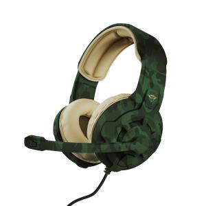 24359 TRUST Trust GXT 411C Radius Headset Wired Head-band Gaming Beige, Black, Green                                                                              