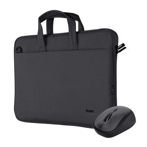 24988 TRUST Bologna 16 INCH Laptop Bag And Wireless Mouse Set Black