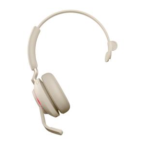 26599-889-998 JABRA Evolve2 65 - UC Mono - Headset - Head-band - Office/Call center - Beige - Monaural - Bluetooth pairing - Play/Pause - Track < - Track > - Volume + - Volume -