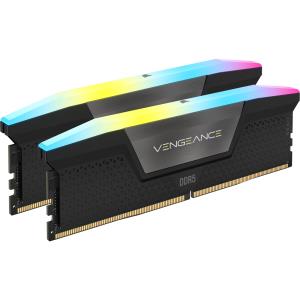 CMH32GX5M2B5600C40K CORSAIR Vengeance RGB 32GB Kit (2 x 16GB), DDR5, 5600MHz (PC5-44800), CL40, 1.25V, XMP 3.0, PMIC, Black, DIMM Memory