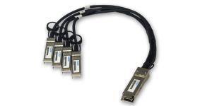 Dell Compatible Direct Attach Copper Breakout Cable 40G QSFP+ to 4x10G SFP+ (3m Passive) thumbnail