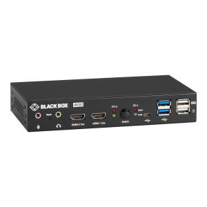 KVD200-2H BLACK BOX KVM Switch; UHD 4K60; Dual Head; HDMI; USB3.1; Type-C; Audio