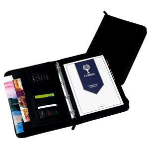 Collins A4 Conference Ring Binder with Calculator Zipped Leather Look Black 5090 - 815266