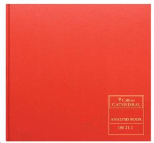 Collins Cathedral Analysis Book Casebound 297x315mm 21 Cash Column 96 Pages Red 150/21.1 - 811253