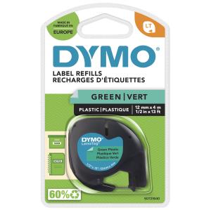 91204 12mm x 4m Black On Green Plastic Tape thumbnail