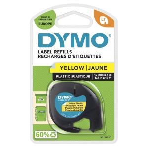 91202 12mmx4m Black On Yellow Plastic Tape thumbnail