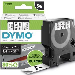 45803 D1 19mm x 7m Black on White Tape thumbnail