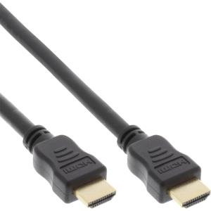 17503P INLINE INC - HDMI Kabel, HDMI-High Speed mit Ethernet, Premium, Stecker / Stecker, schwarz / gold, 3m