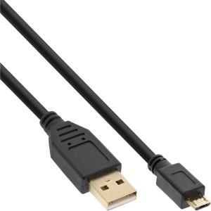 31720P INLINE INC - Micro-USB 2.0 Kabel, USB-A Stecker an Micro-B Stecker, vergoldete Kontakte, 2m
