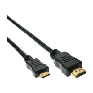 17454P INLINE INC High Speed HDMI Mini Kabel - Stecker A auf C - verg. Kont. - schwarz - 0,5m