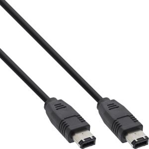 34055 INLINE INC - FireWire Kabel, IEEE1394 6pol Stecker / Stecker, schwarz, 0,5m