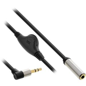 99253C INLINE INC Slim Audio Kabel Klinke 3,5mm ST gewinkelt / BU - mit Lautstrkeregler