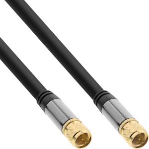 69110P INLINE INC Premium SAT-Kabel - 4x geschirmt - 2x F-Stecker - >110dB - schwarz - 10m